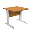 Bureau droit Trend - L80 - Pieds métals - plateau imitation aulne - pied effet chromé