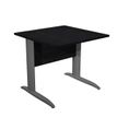 Bureau droit Trend - L80 - Pieds métals - plateau imitation frêne noir - pied anthracite