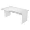 Bureau compact Trend - L160 cm - retour à gauche - pieds panneaux - plateau gris