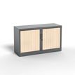 Réhausse pour armoire à rideaux metalliques -  L120 x H43 x P43cm - corps anthracite/rideau érable