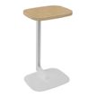 3253310179714-Gueridon ILO - L40xP30xH66cm - pieds blanc - finition chêne clair-P_405134647_1-0