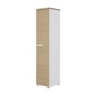 3483601098190-Colonne bibliothèque 1 porte CONNEXION - L40 x H187 x P45 - 4 étagères - Chêne/blanc-P_405137441_1-0