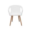 0404051443500-Lot de 4 chaises ONENNA - pieds bois - accoudoirs intégrés - coque blanche-P_405144350_1-0