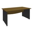Bureau droit DUAL - L140 - Pieds anthracite - plateau imitation noyer