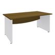 3253310263086-Bureau droit DUAL - L180 - Pieds blanc - plateau imitation noyer-P_405152159_1-0