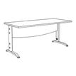 3253310304291-Bureau droit IDRA - L160 cm - Pied alu - plateau imitation noyer-P_405152449_4-3