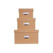 Exacompta OfficeByMe - Lot de 3 boîtes de rangement - beige
