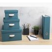 Exacompta OfficeByMe - Lot de 3 boîtes de rangement - bleu canard