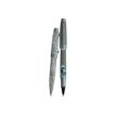 Enzo Varini Mini Taormina Tropea - Parure de stylo à bille et roller - acier blanc et gris motif vague