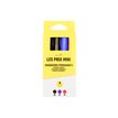 3539012004456-Les Prix Mini - Pack de 4 Marqueurs permanents : 2 noirs, 1 rouge, 1 bleu - pointe large-P_405162780_1-0