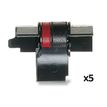 5 Rouleaux encreurs compatible Epson IR40T - noir/rouge - pour calculatrice - Armor