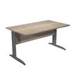 Bureau droit Trend - L160 - Pieds métals - plateau imitation chêne canadien - pied anthracite