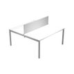 Bureau bench Trend - L120 - avec panneau de séparation - plateau blanc