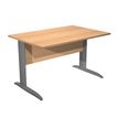 Bureau droit Trend - L140 - Pieds métals - plateau imitation hêtre - pied anthracite