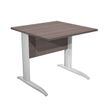 Bureau droit Trend - L80 - Pieds métals - plateau imitation frêne toscan - pied effet chromé