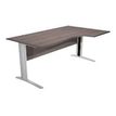 Bureau compact Trend - L160 cm - retour à droite - Pieds métals anthracite - plateau imitation chêne - (pieds de renfort obligatoire à rajouter - non inclus)