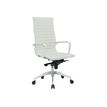 3700339883790-Fauteuil de bureau WARREN - accoudoirs fixes - cuir blanc-Angle gauche-1