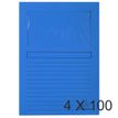 3130632501020-Exacompta Forever - 4 Paquets de 100 Chemises à fenêtre - 120 gr - bleu vif--0