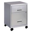 3219095950269-Caisson mobile en métal - L40 x H51,2 x P40 cm - 2 tiroirs dont 1DS - alu--0