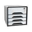 3462159013381-Smoove Secure by CEP - Module de classement 4 tiroirs - blanc - fermable à clé-Angle gauche-0