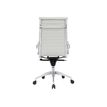 3700339883790-Fauteuil de bureau WARREN - accoudoirs fixes - cuir blanc-Arrière-3