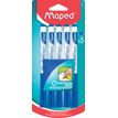 3154147418154-Maped Marker'Peps - Pack de 5 marqueurs effaçables avec chiffonette - pointe fine - bleu--0