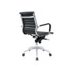 3700339883806-Fauteuil de bureau WARREN - accoudoirs fixes - dossier bas - cuir noir-Arrière-2