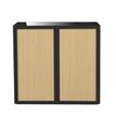 3660141930085-Armoire basse à rideaux EASY OFFICE - 110 x 104 x 41,5 cm - Corps et poignée noir - Ridea-P_79362564_1-0