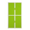 Armoire haute à rideaux EASY OFFICE - 110 x 204 x 41,5 cm - Corps blanc - Rideaux et poignée vert
