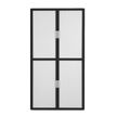 3660141931174-Armoire haute à rideaux EASY OFFICE - 110 x 204 x 41,5 cm - Corps noir - Rideaux et poign