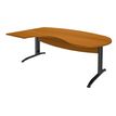 Bureau compact manager retour à gauche IDRA - 200 cm - Pied anthracite - Merisier (Pieds de renfort obligatoire à rajouter - non inclus)