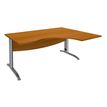 2012348122199-Bureau compact à droite IDRA - L180 cm - Pieds alu - plateau imitation Merisier (Pieds de renfort obligato-P_79376941_1-0