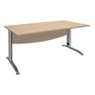 Bureau droit IDRA - L160 cm - Pieds alu - plateau imitation Chêne clair