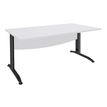 Bureau droit IDRA - L140 cm - Pieds anthracite - plateau Blanc perle