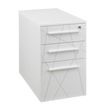 3483600495655-Caisson bout de bureau SUNDAY blanc + top L42 cm blanc - P 80 cm - 3 tiroirs - Blanc-P_79408145_1-0