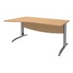 3253310149786-Bureau droit IDRA - Vague à gauche - L160 cm - Pieds alu - Plateau imitation Hêtre-P_79408607_1-0