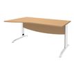 3253310149922-Bureau droit IDRA - Vague à gauche - L140 cm - Pieds blancs - Plateau imitation Hêtre-P_79408621_1-0