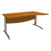 Bureau droit IDRA - Vague à droite - L160 cm - Pieds alu - plateau imitation Merisier