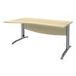 3253310150263-Bureau droit IDRA - Vague à gauche - L160 cm - Pieds alu - plateau imitation Erable-P_79408655_1-0