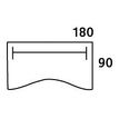 3253310150270-Bureau double vague symétrique IDRA - L180 cm - Pieds aluminium - plateau imitation Erable-P_79408656_2-3