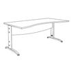 3253310150270-Bureau double vague symétrique IDRA - L180 cm - Pieds aluminium - plateau imitation Erable-P_79408656_5-2