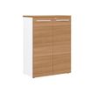 Rangement mi-hauteur YES ! - L80 x H109 x P42 - 2 portes - Façade et dessus merisier