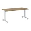 3483600757814-Table de réunion mobile et rabattable YES ! - 140 cm - Pieds blancs - Merisier-P_79419642_1-0