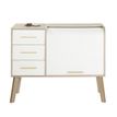 3253313012216-Meuble Cylindre Vintage - 3 Tiroirs Blancs - Pieds Chêne - Rideau blanc-P_79419767_1-0