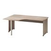 Bureau compact à gauche JAZZ+ - 180 cm - Pieds panneaux - Chêne gris