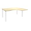 Bureau compact EXPRIM - L160 cm - Retour droite - Plateau imitation Erable - Pieds blanc (Pieds de renfort obligatoire à rajouter - non inclus)