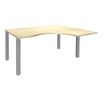 Bureau compact EXPRIM - L160 cm - Retour droite - Plateau imitation Erable - Pieds alu (Pieds de renfort obligatoire à rajouter - non inclus)