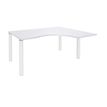 Bureau compact EXPRIM - L160 cm - Retour droite - Plateau Blanc perle - Pieds blanc (Pieds de renfort obligatoire à rajouter - non inclus)