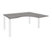 Bureau compact EXPRIM - L160 cm - Retour droite - Plateau imitation Chêne gris - Pieds blanc (Pieds de renfort obligatoire à rajouter - non inclus)