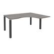 Bureau compact EXPRIM - L180 cm - Retour droite - Plateau imitation Chêne gris - Pieds carbone (Pieds de renfort obligatoire à rajouter - non inclus)